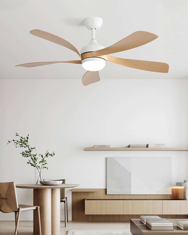 52 inch Ceiling Fans with Lights,Modern,Low Profile,Remote Control,3 Downrods,5 Blades,3-Color LE... | Amazon (US)