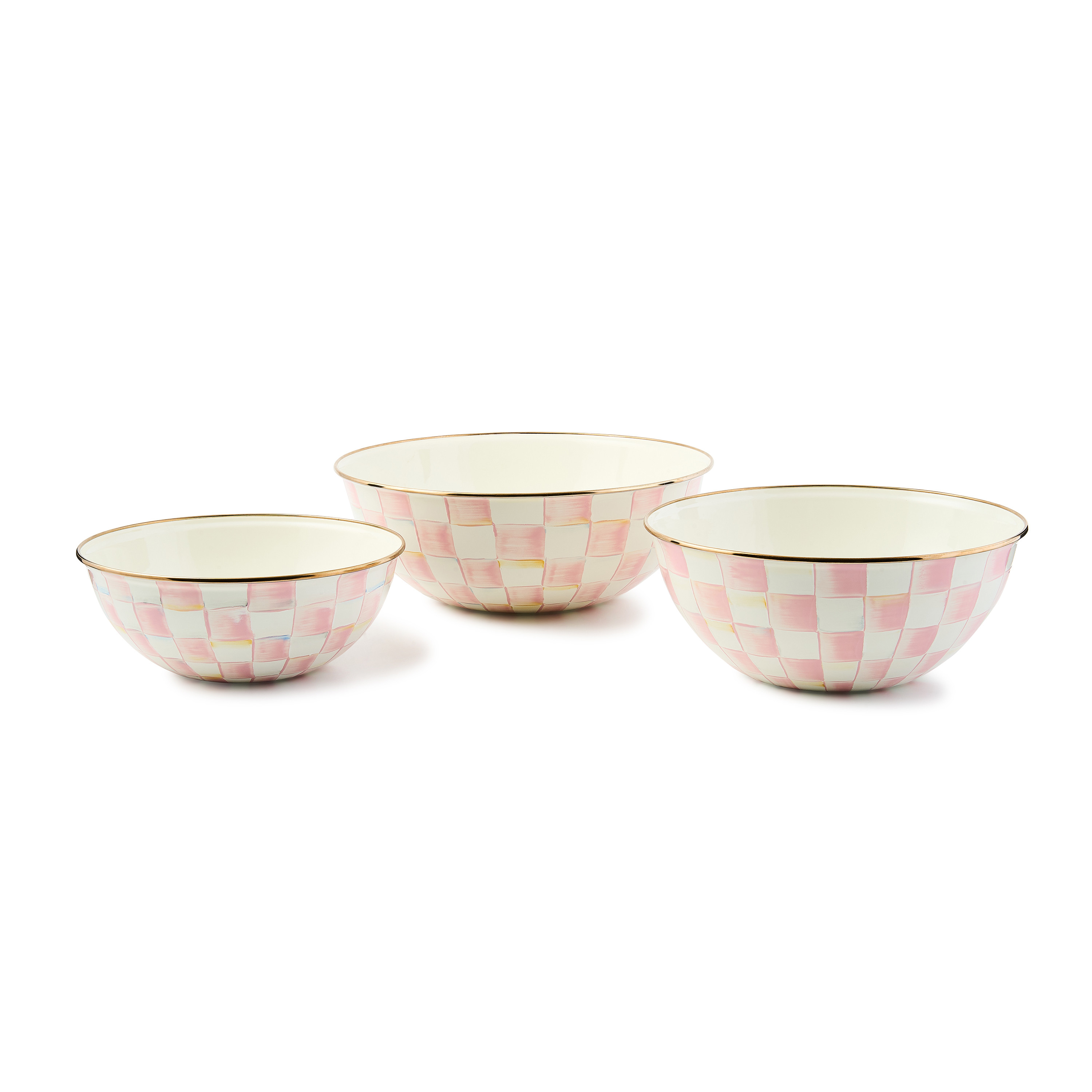 MacKenzie-Childs Rosy Check Mixing Bowls | MacKenzie-Childs
