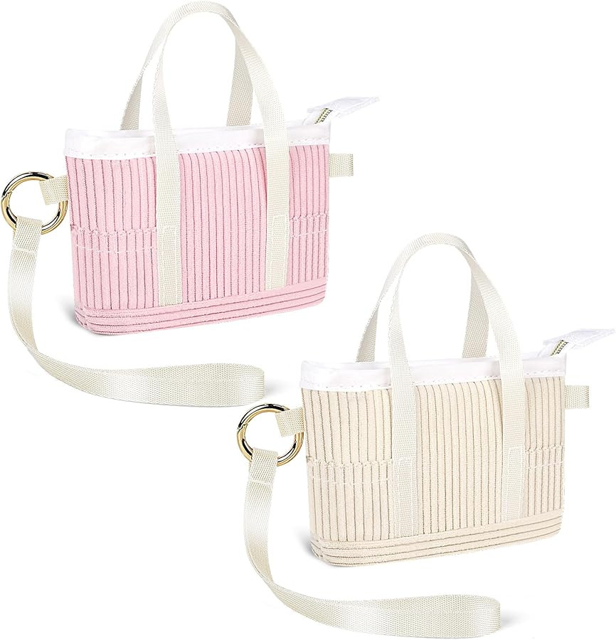 2 Pack Coin Purse Keychain, Mini Tote Bag Keychain with Wristlet, Cute Makeup Pouch Bag Wallets A... | Amazon (US)