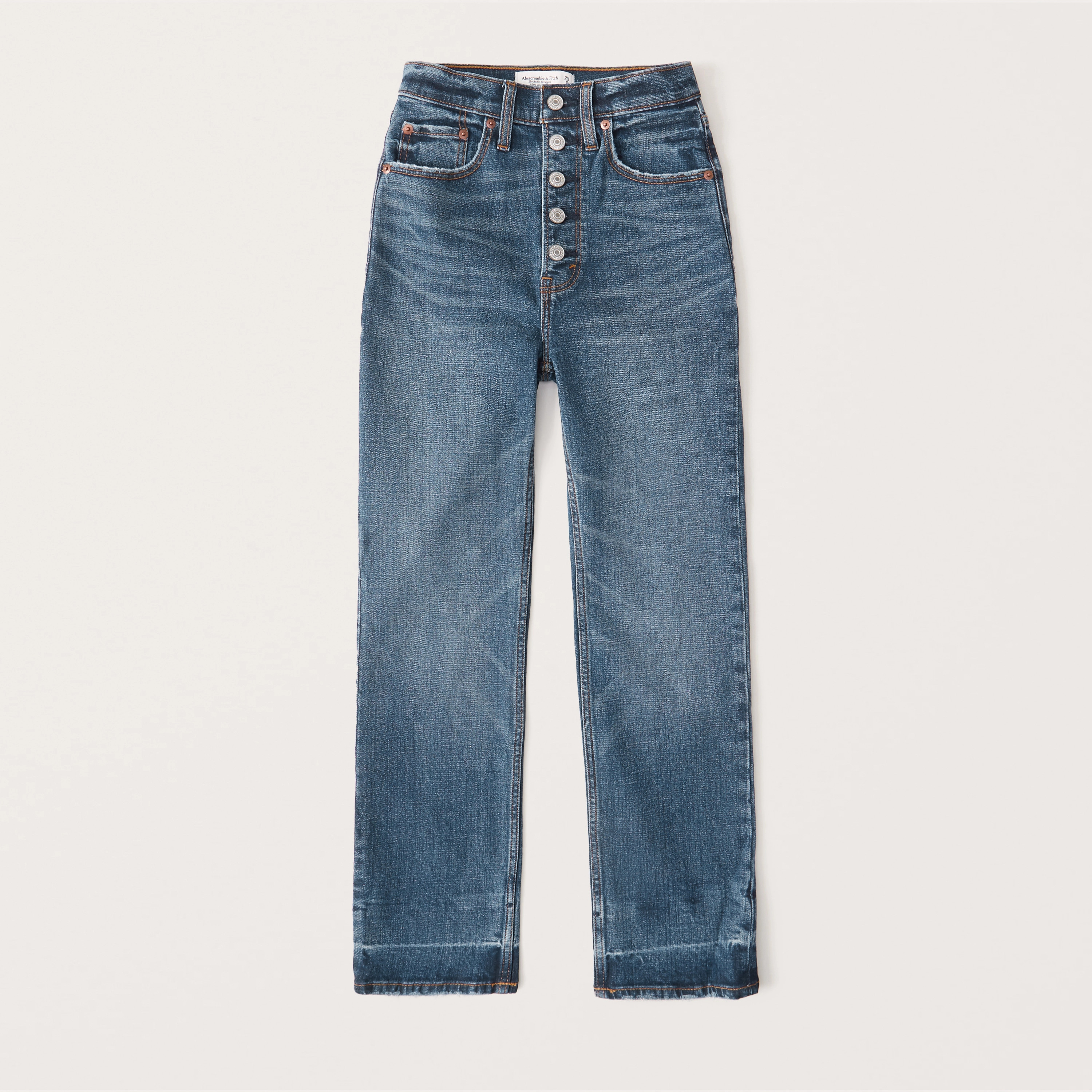Ultra High Rise Ankle Straight Jeans | Abercrombie & Fitch (US)