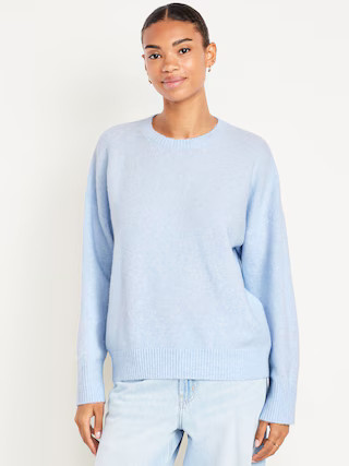 Cozy Wool-Blend Crew-Neck Sweater | Old Navy (US)