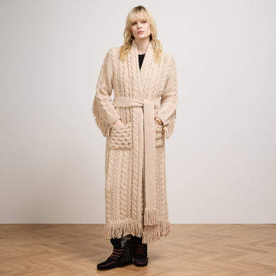 Avni Long Cardigan Ecru | Hayley Menzies UK
