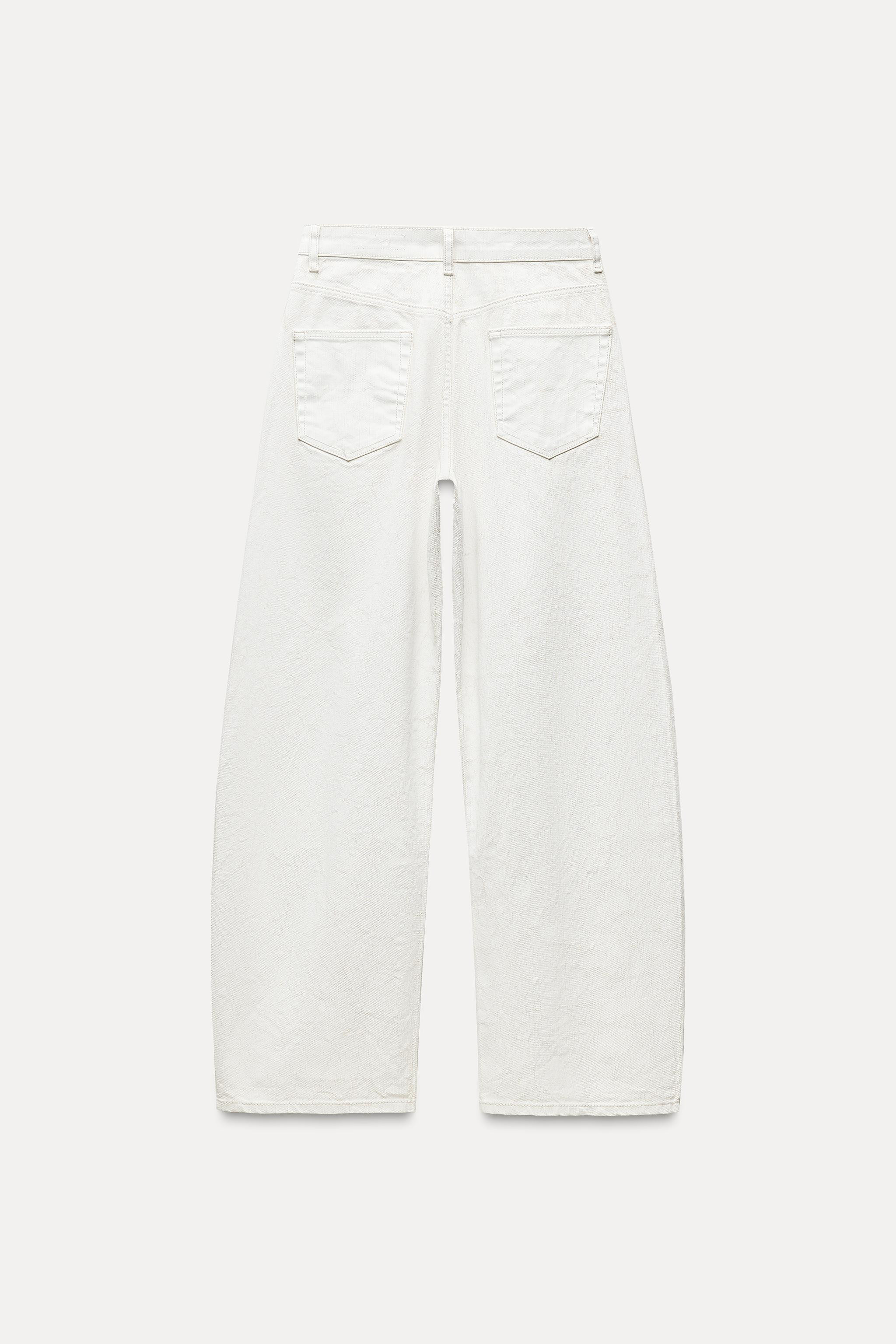 ZW COLLECTION TAPERED MID-WAIST WAXED CRACKLED JEANS | Zara UK