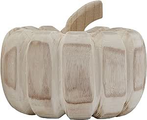 Creative Co-Op Large Hand-Carved Paulownia Wood (one Will Vary) Pumpkins, Natural | Amazon (US)