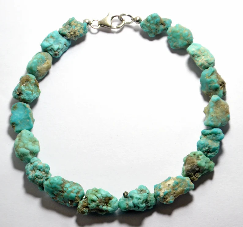 AAA Quality Natural Raw Turquoise Rough Dainty Bangle Bracelet Man Women Bracelets Turquoise Roug... | Etsy (US)