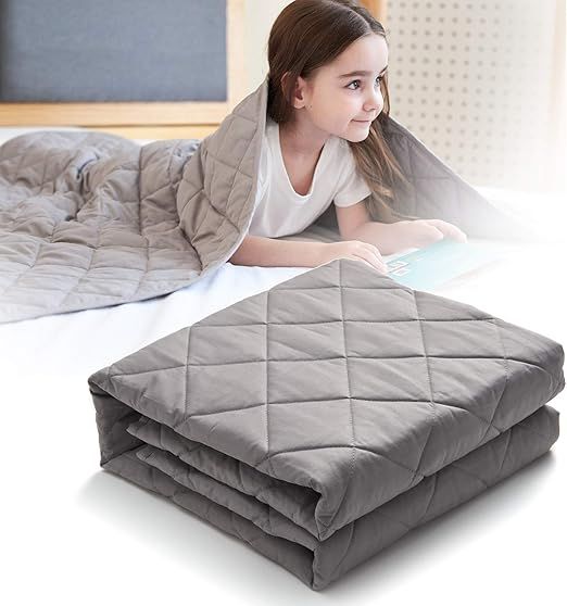 CO-Z 5lbs Weighted Blanket for Kids, Size 36x48 inches 300TC Premium Breathable 100% Cotton Mater... | Amazon (US)