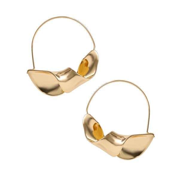 Scoop Womens 14KT Gold Flash Plated Brass Twisted Wire Hoop Earrings - Walmart.com | Walmart (US)