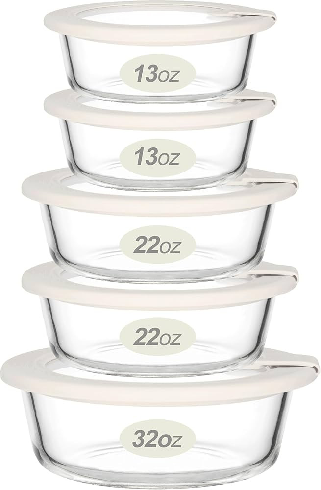 Urban Green Glass Food Storage Containers with Glass Lids, Microwave Safe Food Container Set, Ait... | Amazon (US)