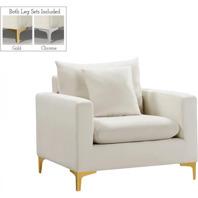 Meridian Furniture Naomi Lounge Chair, Cream | Walmart (US)