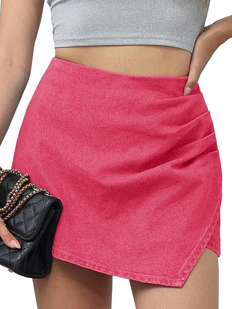 Genleck Denim Skorts Skirts for Women - Jean Skirt with Shorts Underneath High Waisted Strectch E... | Amazon (US)