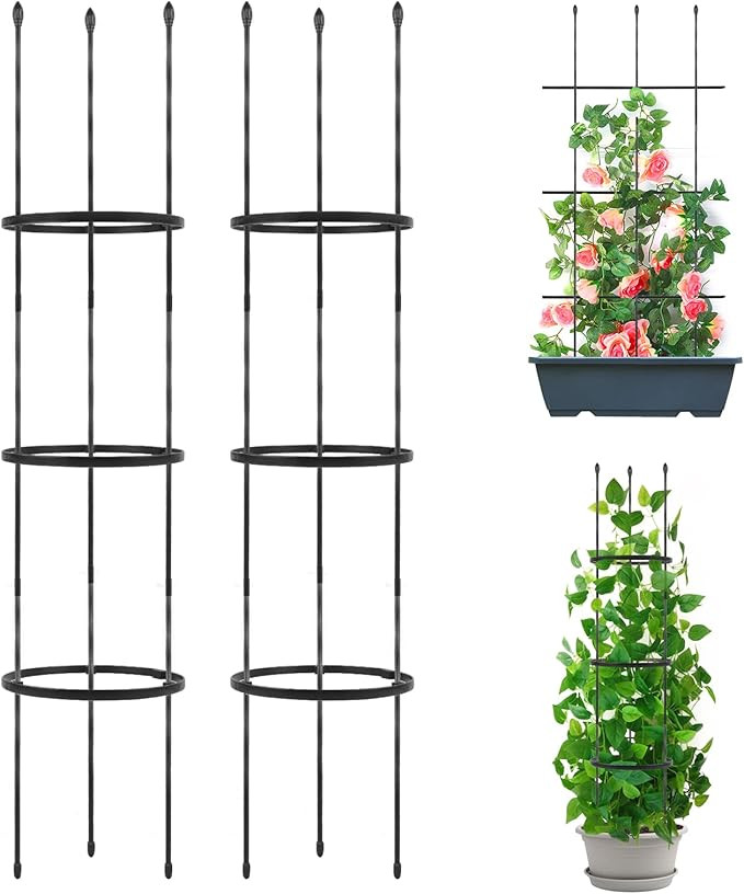 2 Pack Garden Trellis, 2 in 1 Plant Cages & Supports for Vines Crop, Potted/Climbing Plants Indoo... | Amazon (US)