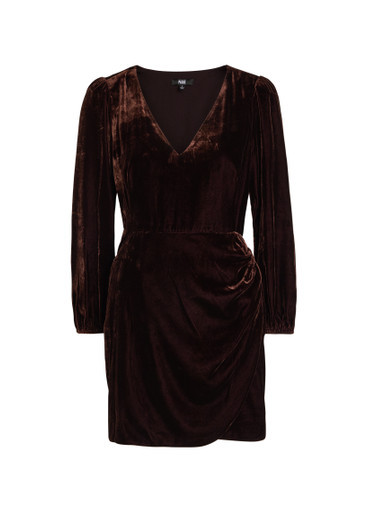 Lawry draped velour mini dress | Harvey Nichols