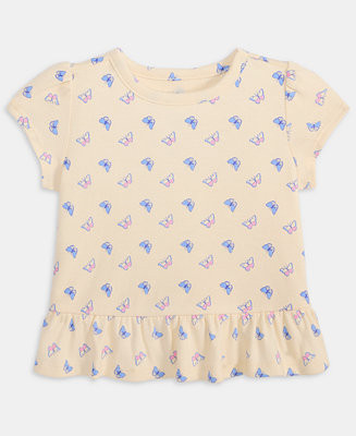 Toddler Girls' 2T-4T Mix and Match Butterfly-Print Peplum T-Shirt | Macy's