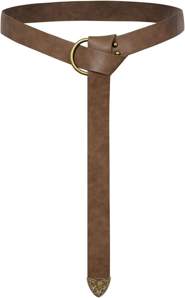 SCARLET DARKNESS Medieval Leather Belt Renaissance Accessory Pirate Viking Belt for Men Women | Amazon (US)