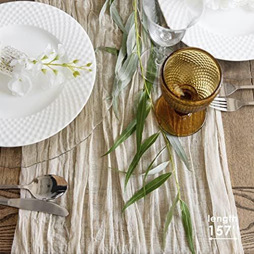 Gauze table runner bulk ivory nude cheesecloth table cloth - Holiday table runner for wedding - R... | Amazon (US)