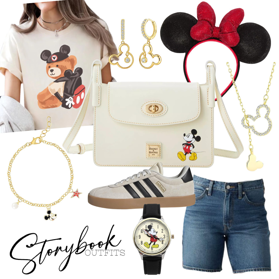 Classic with a cozy-cute twist 🖤❤️

Neutral tones + a little Mickey magic make this look effortlessly stylish for a casual Disney day! 

 #LTKTravel