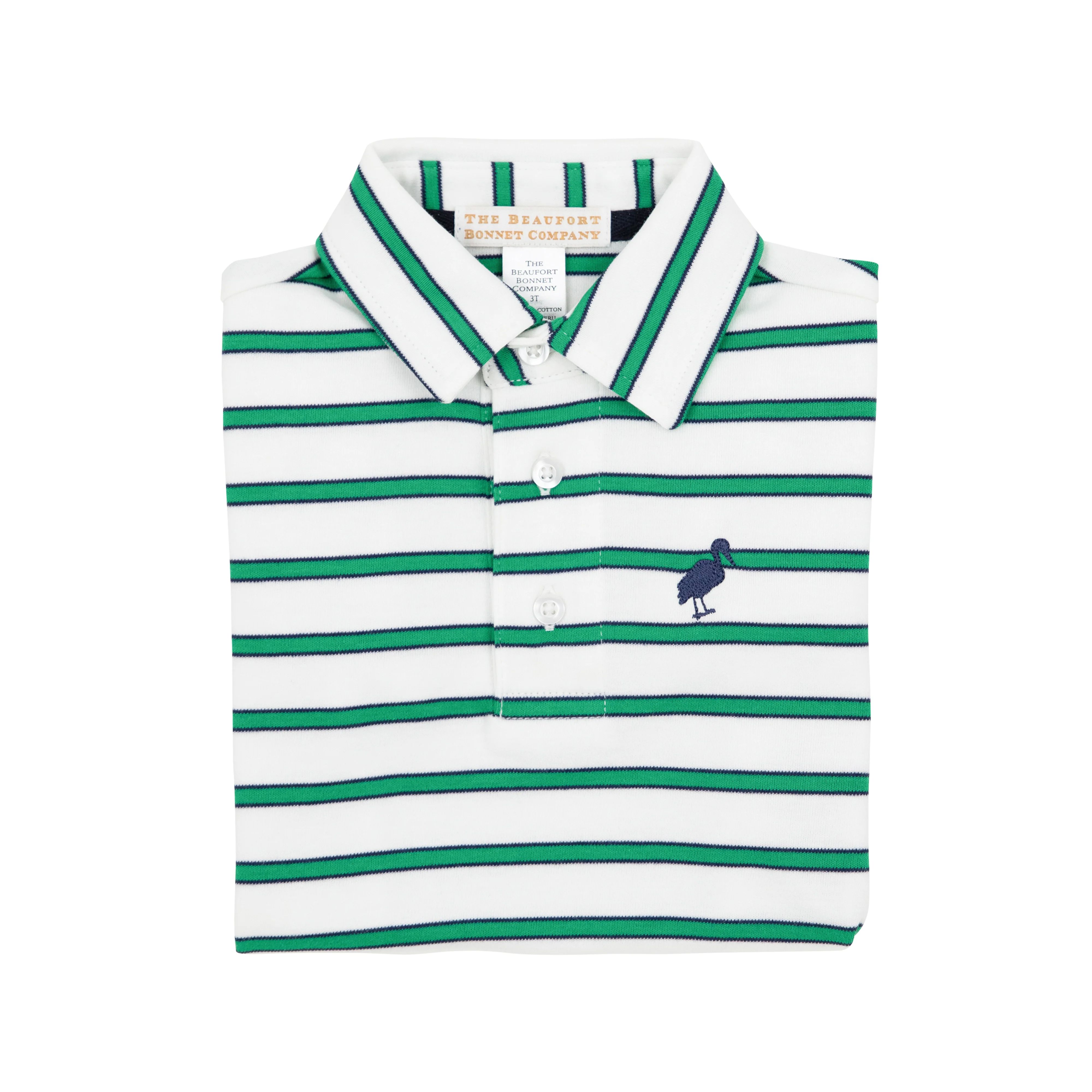 Prim & Proper Polo & Onesie - Worth Avenue White, Nantucket Navy, and Kiawah Kelly Green Stripe | The Beaufort Bonnet Company