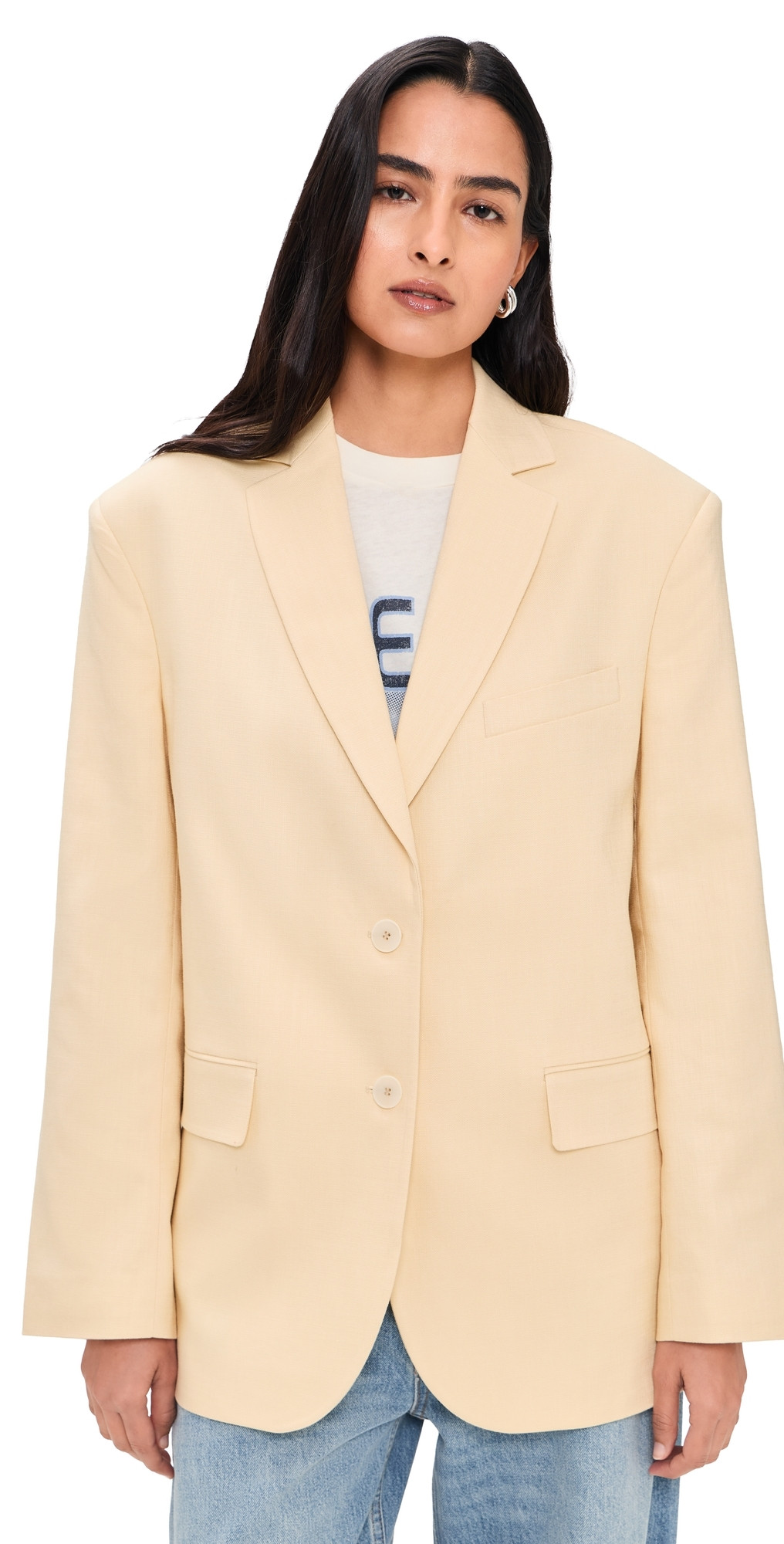 ANINE BING Quinn Blazer Butter Yellow S | Shopbop
