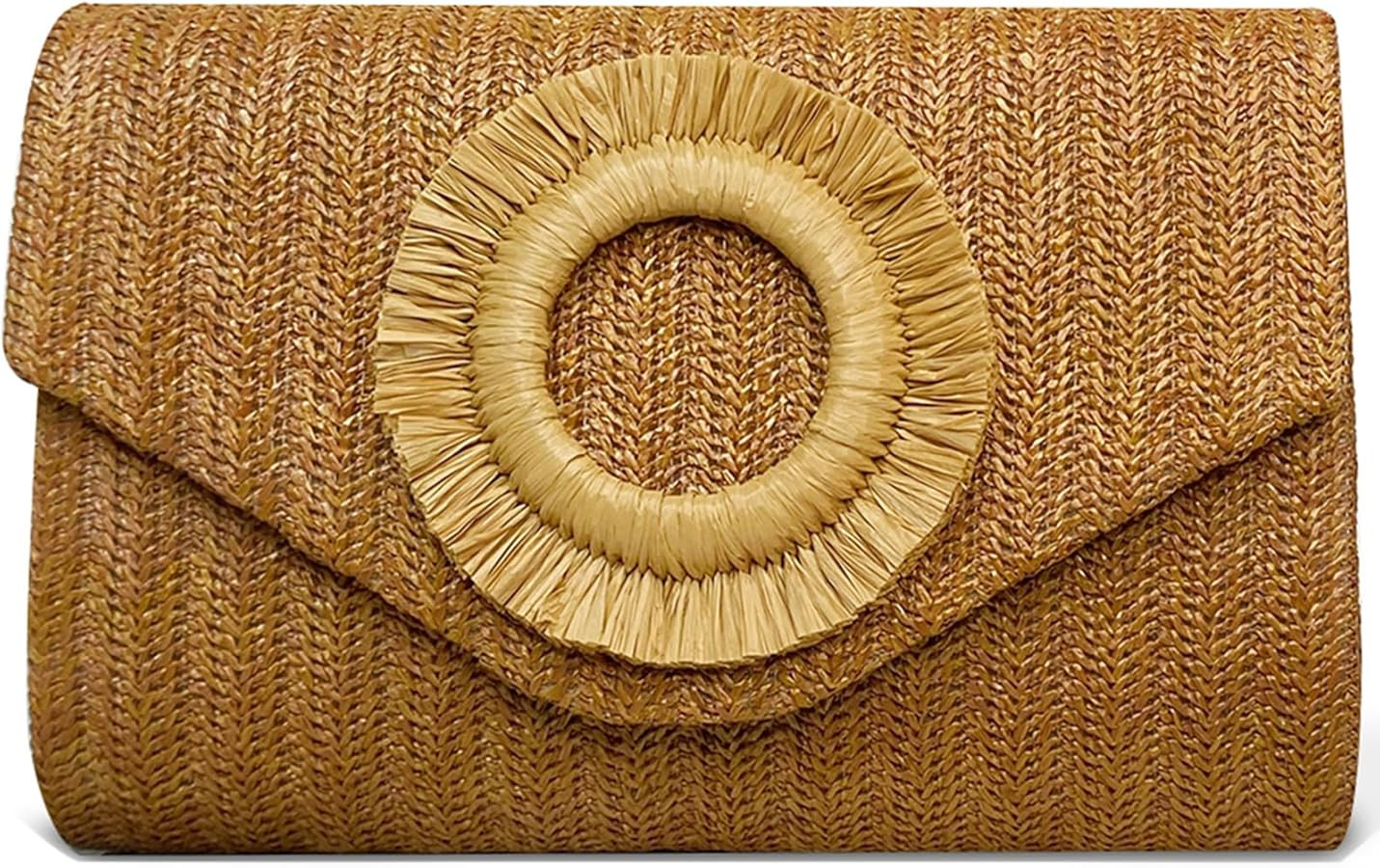 Straw Clutch Purse for Women Summer Clutch Purses Beach Envelope Bag Evening Handbag Shoulder Cro... | Amazon (US)