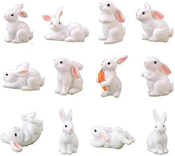 16 Pcs Fairy Garden Miniature Rabbit Figure Mini Bunny Figurines Miniature Animal Rabbit Figures,... | Amazon (US)