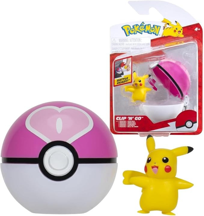Pokémon Clip ‘N’ Go Pikachu and Love Ball - Includes 2-Inch Battle Figure and Love Ball Acce... | Amazon (US)