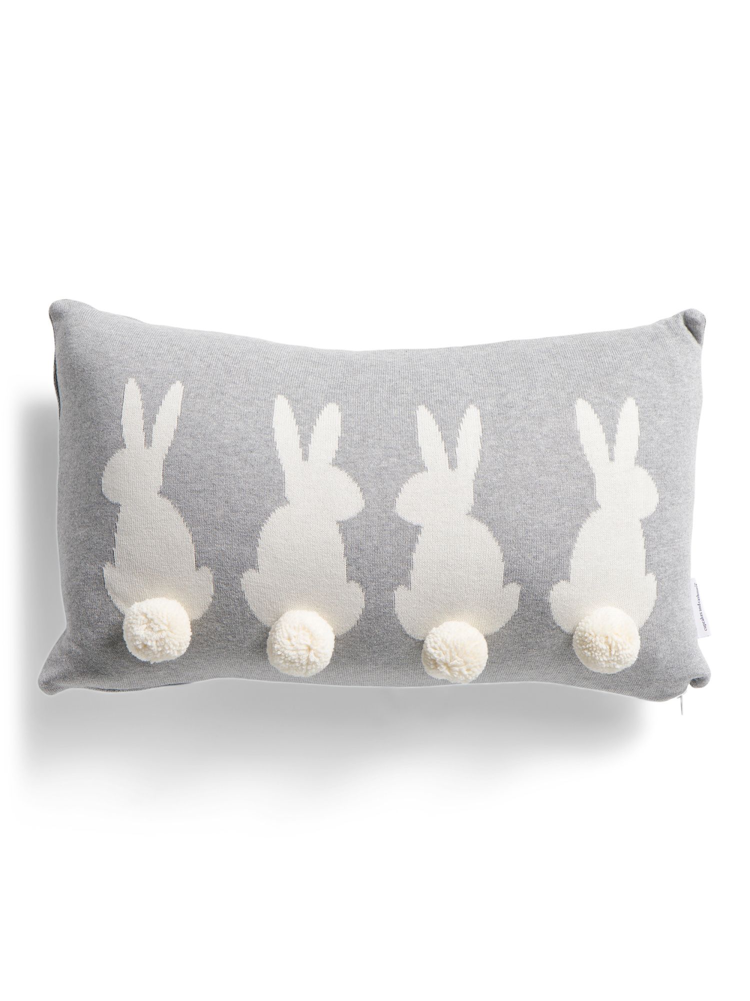 12x20 Pom Pom Bunnies Knit Pillow | TJ Maxx