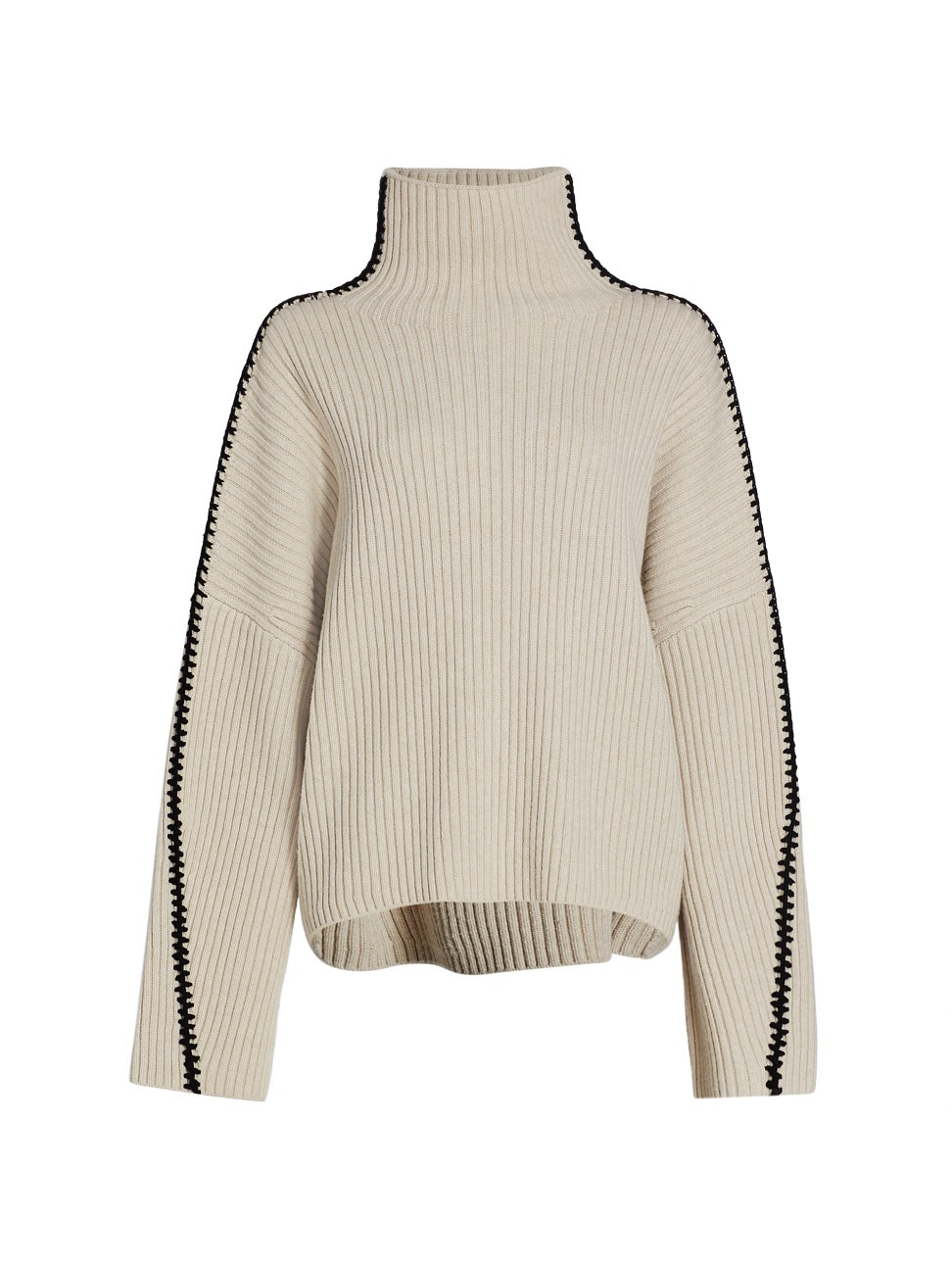 Women's Ingrid Stitched Turtleneck Sweater - Ivory - Size Large | Saks Fifth Avenue