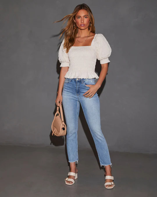 Elize High Rise Frayed Ankle Denim | VICI