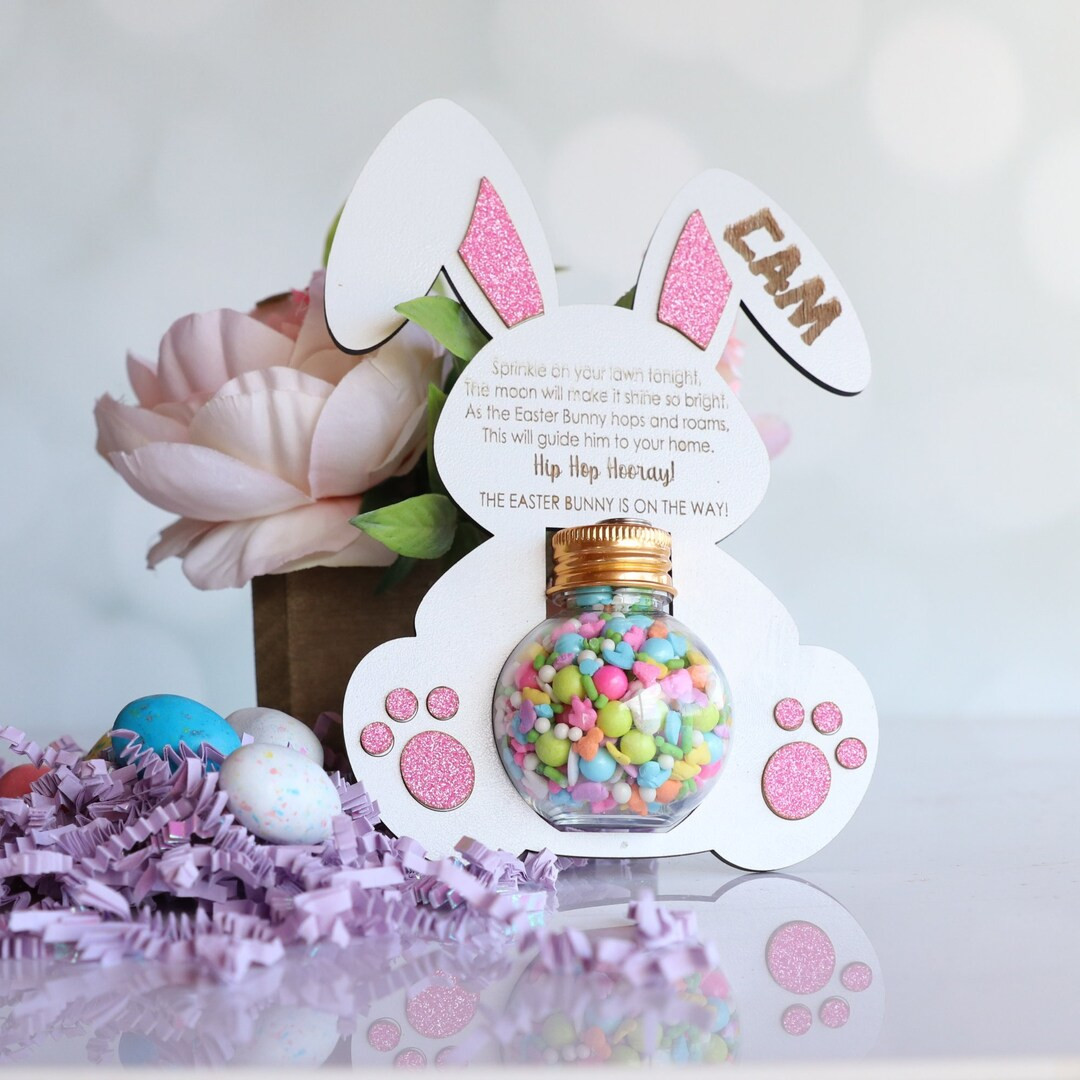 Easter Bunny Bait, Wood Personalized Easter Rabbit, Easter Eggs Growing, Sprinkle on Your Lawn To... | Etsy (US)