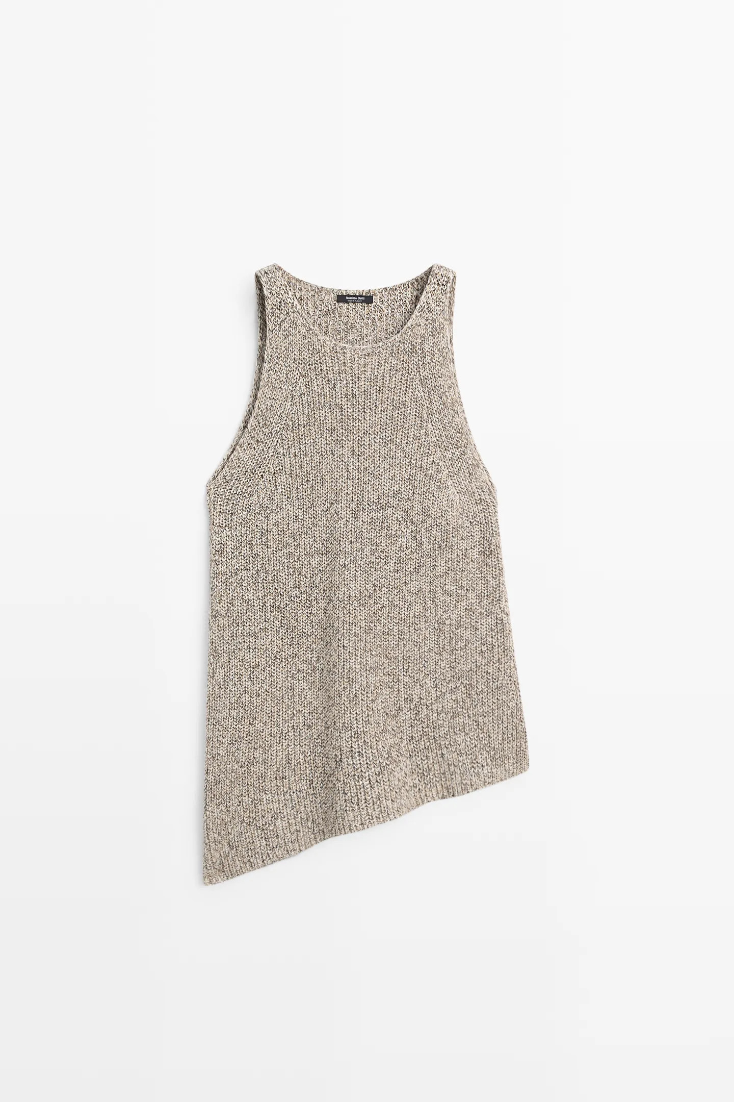 Asymmetric knit top | Massimo Dutti UK