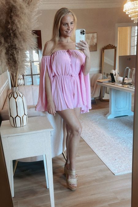 I love this gorgeous pink chiffon romper for dinner at a beach resort or a summer night out.  #barbie

#LTKSeasonal #LTKstyletip #LTKtravel
