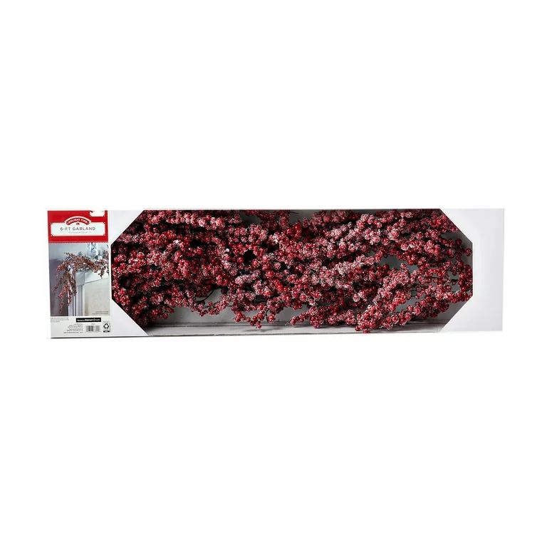 Holiday Time Red Berry Christmas Garland, 6' | Walmart (US)