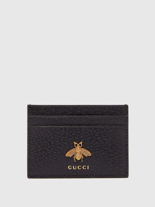 Gucci - Bee-embellished Leather Cardholder - Mens - Black | Matches (US)