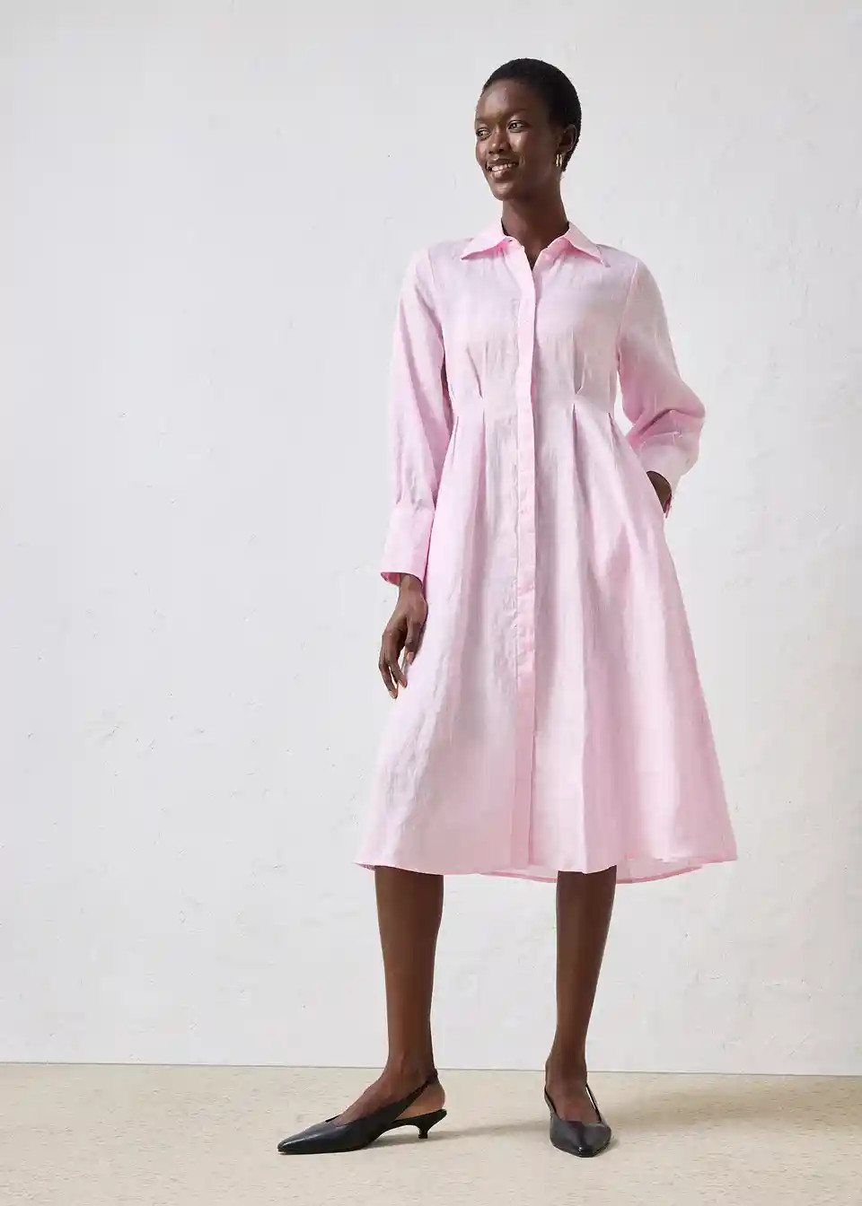 Hemdblusenkleid aus reinem Leinen | Bonprix DE