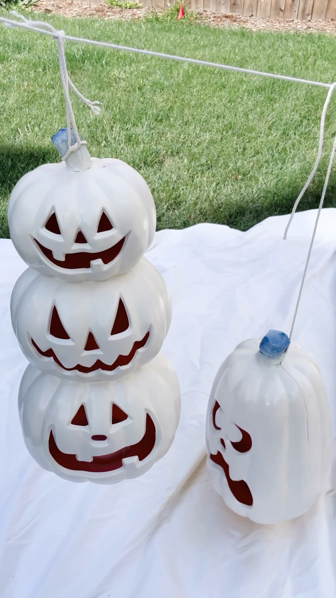 Like white pumpkins? Found inexpensive orange prelit Jack o lanterns and used some spray paint to make spooky chic ✨ Super easy! 

#LTKSeasonal #LTKHoliday