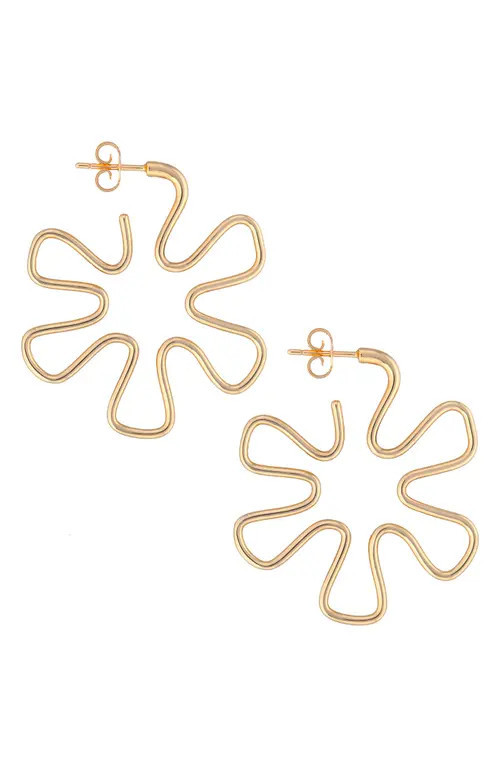 Bea Bongiasca Daisy Hoop Earrings in Gold at Nordstrom | Nordstrom