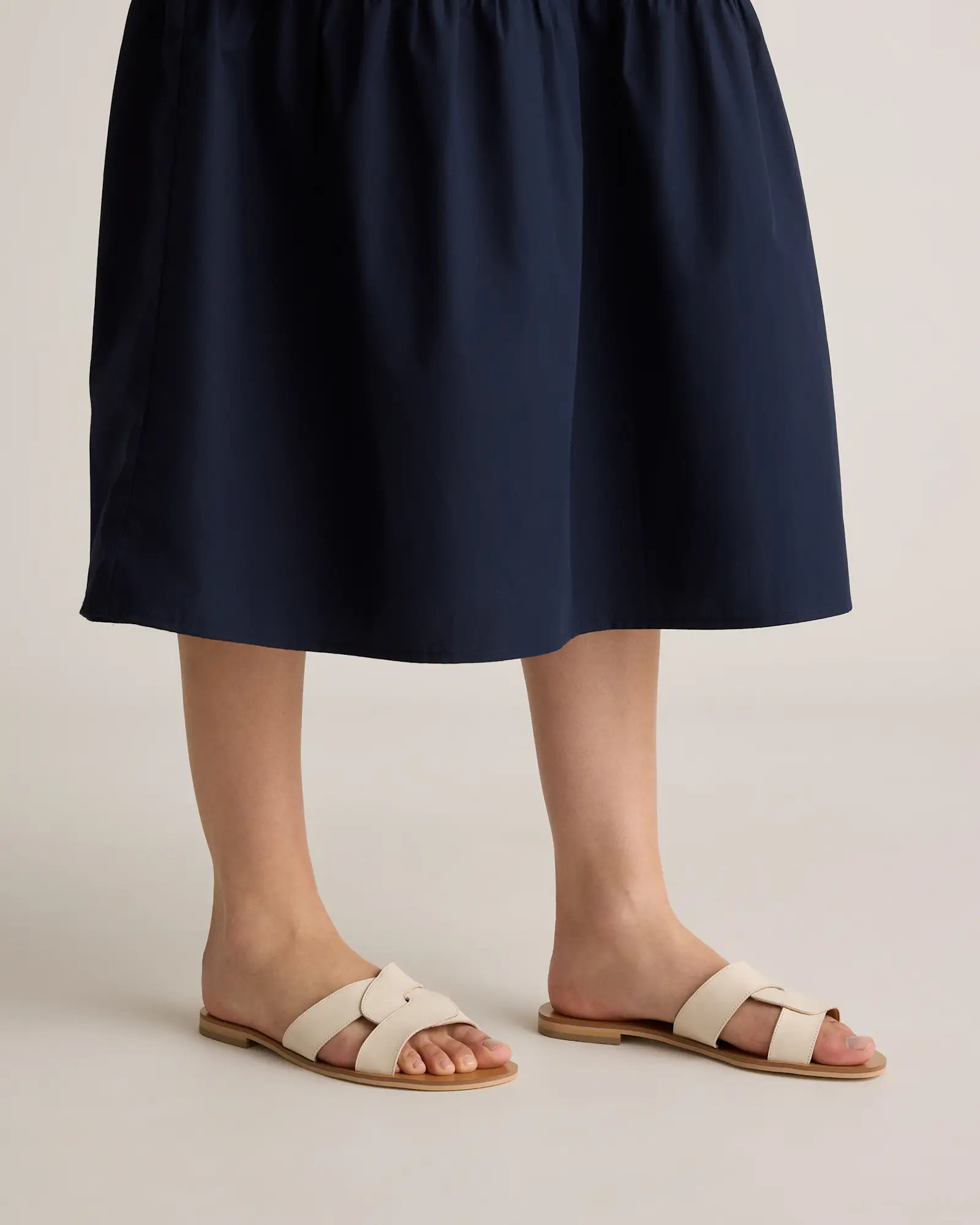 Italian Leather Cutout Slide Sandal | Quince