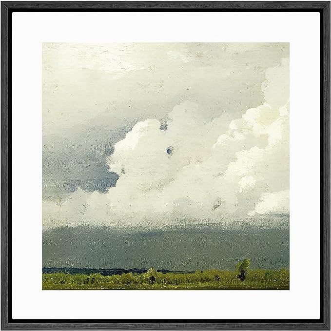 SIGNWIN Framed Canvas Print Wall Art Storm Clouds Over Green Countryside Field Nature Wilderness ... | Amazon (US)
