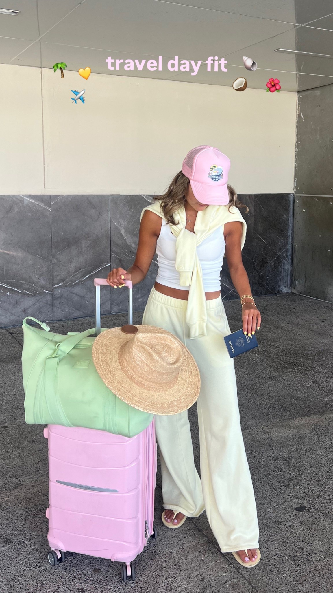 travel day outfit 🌴💛✈️