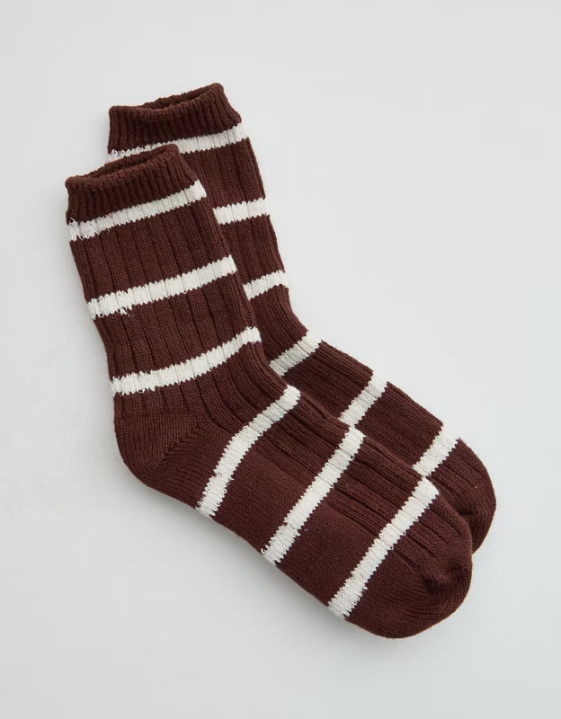 Aerie Chunky Lurex Stripe Crew Socks | Aerie