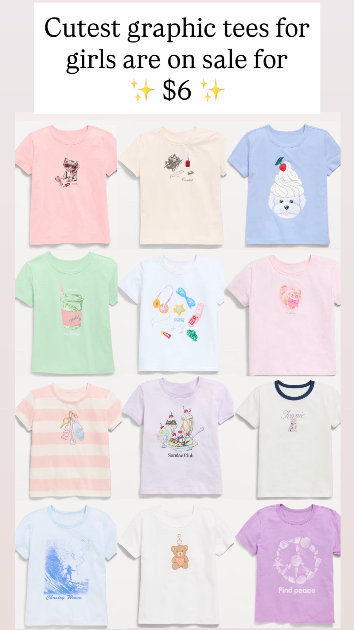 Cutest graphic tees for girls are on sale for $6!!!

#LTKKids #LTKSaleAlert