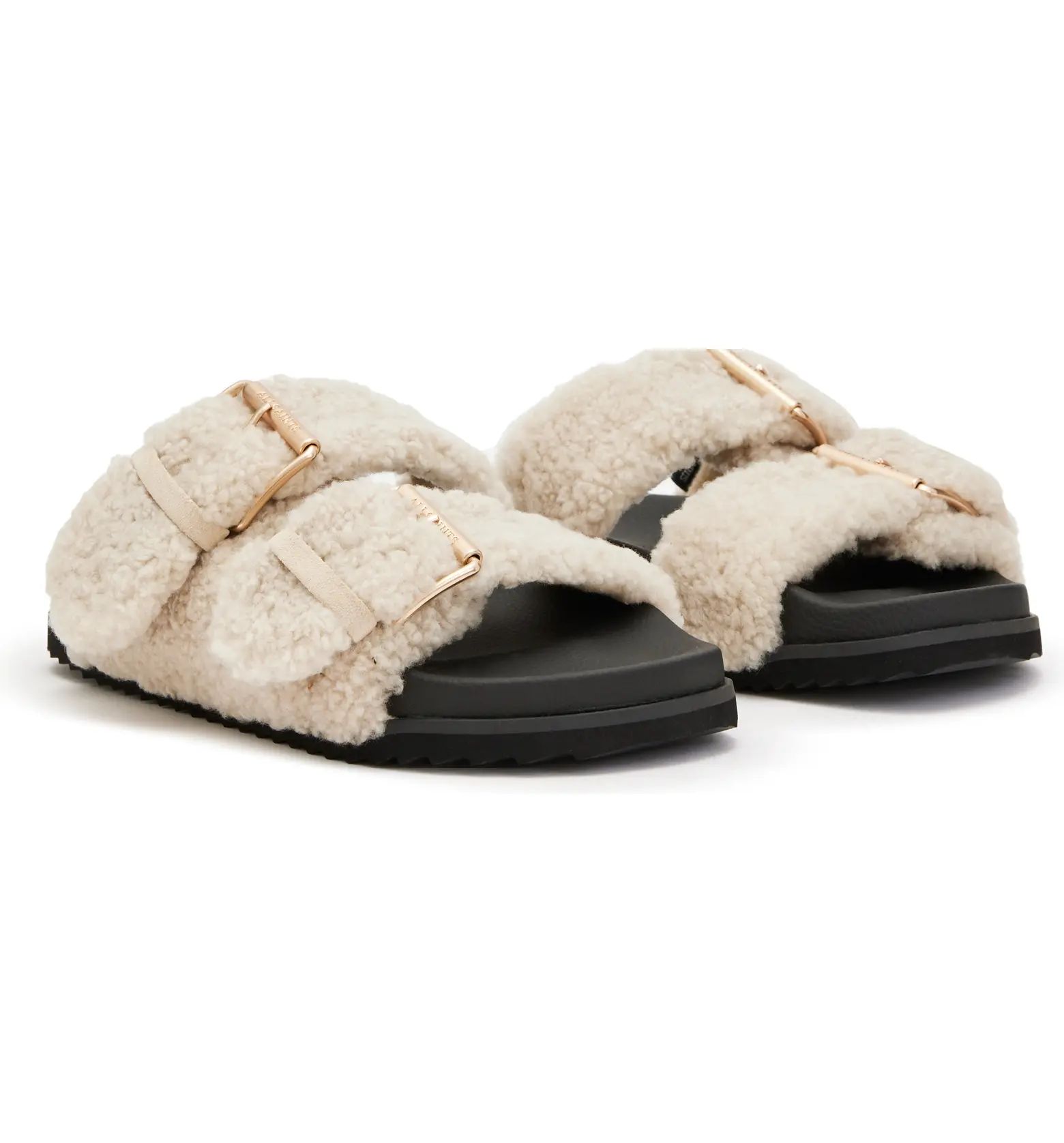 AllSaints Sian Genuine Shearling Sandal | Nordstrom | Nordstrom