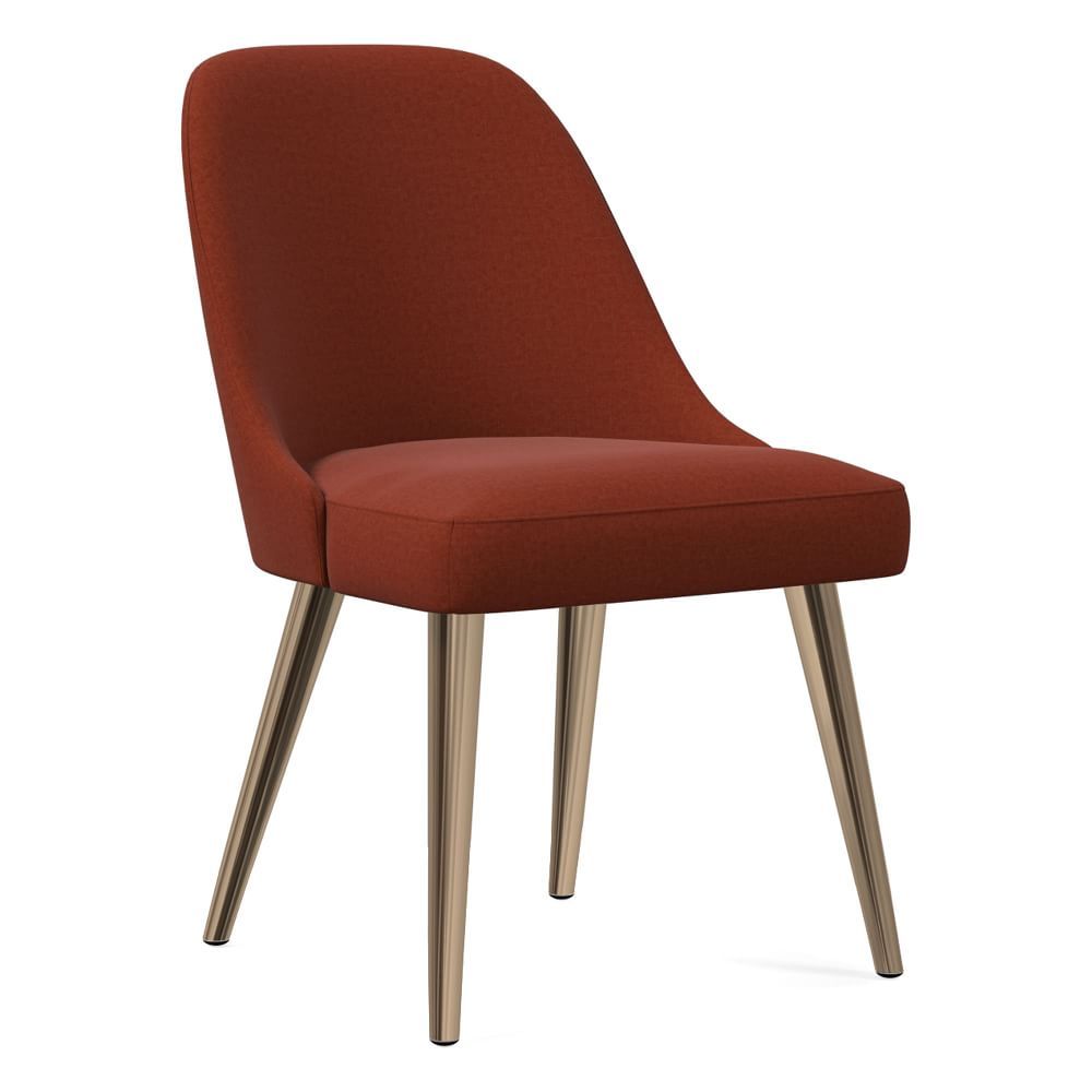 Mid-Century Upholstered Dining Chair - Metal Legs | West Elm (US)