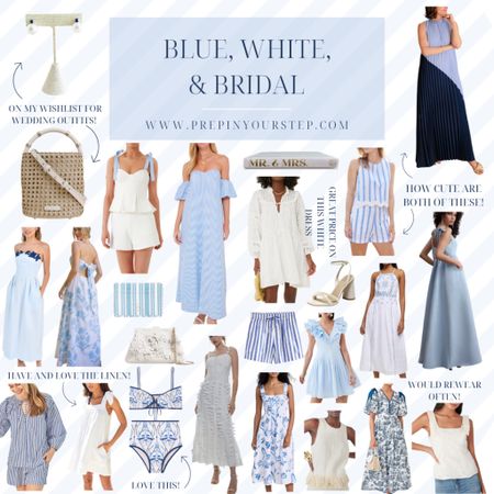 Today’s blog post is a round up of Blue, White, & Bridal finds! Y’all know I’m no stranger to loving blue and white, so I put together some of my favorite finds from the summer so far that would work well for brides and beyond! I stand by thinking white doesn’t need to be reserved for brides (unless you’re at someone’s wedding related event), so hopefully there’s something for everyone in this round up! 

#LTKSeasonal #LTKunder100 #LTKwedding