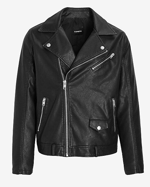 Asymmetrical Zip Faux Leather Moto Jacket | Express