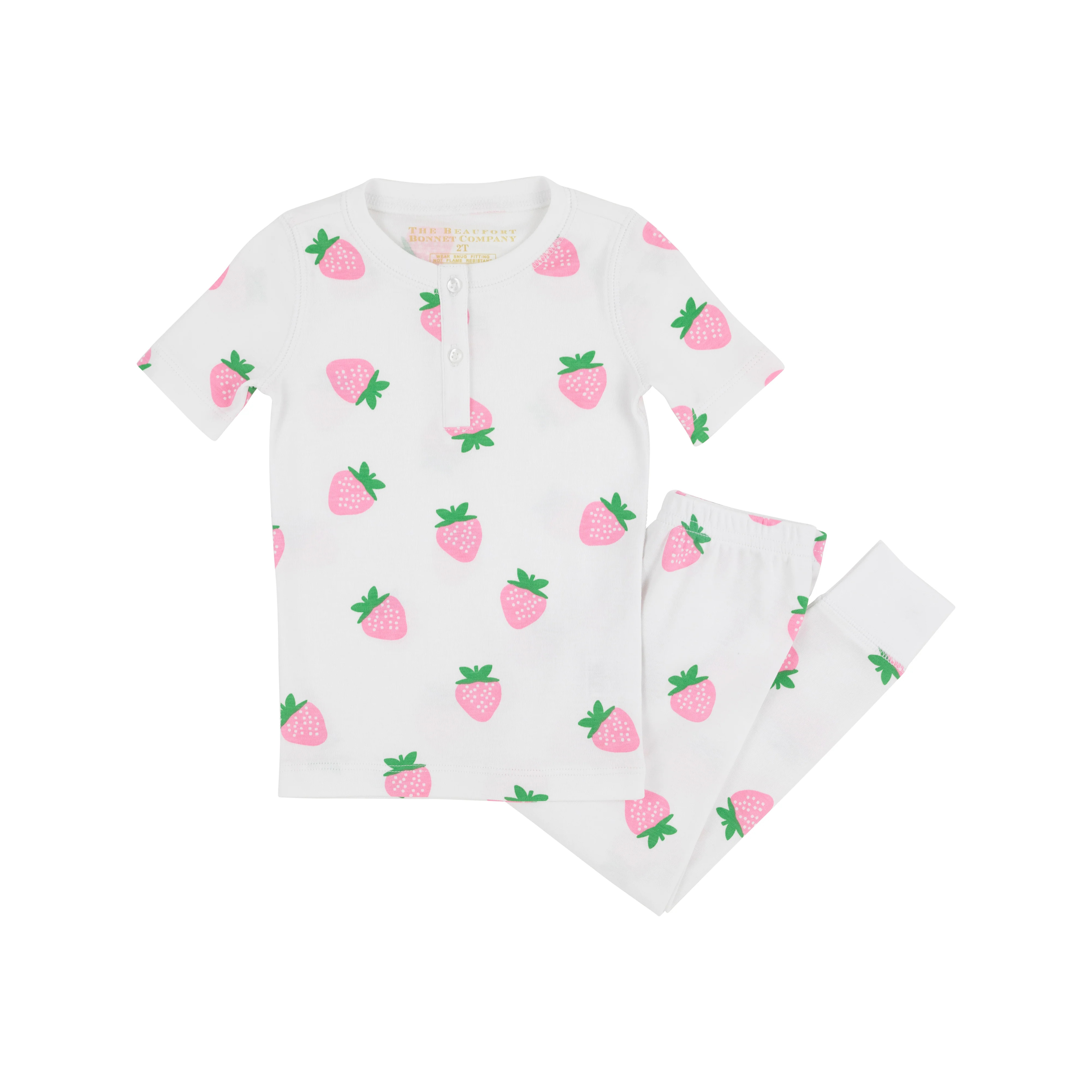 Sara Jane's Short Sleeve Set - Sanibel Strawberry with Worth Avenue White | The Beaufort Bonnet Company
