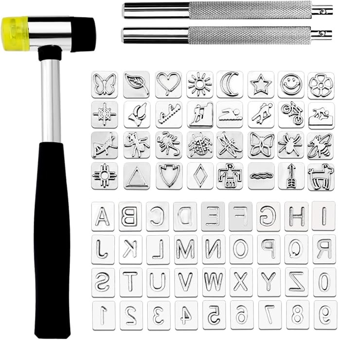 Leather Stamping Tools with Rubber Hammer, 71 PCS Leather Different Shape Saddle Making Stamp Pun... | Amazon (US)