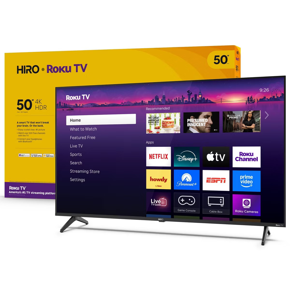 Hiro 4K HDR Smart TV Flat Screen LED Television with Roku TV and Dolby Audio Streaming | Target