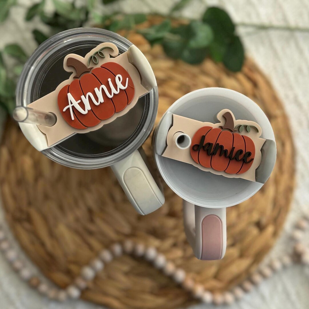 Pumpkin Cup Topper for Stanley Cup Topper Name Plate for Stanley Cup Tumbler Topper Pumpkin Cup T... | Etsy (US)