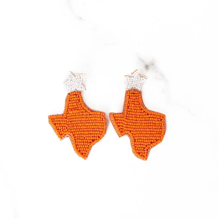 Home Sweet Home Burnt Orange Beaded Earrings | Golden Thread LLC